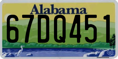 AL license plate 67DQ451