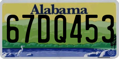 AL license plate 67DQ453