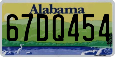 AL license plate 67DQ454