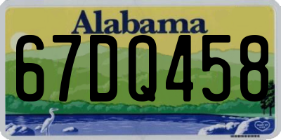 AL license plate 67DQ458