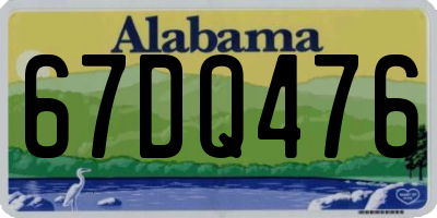 AL license plate 67DQ476