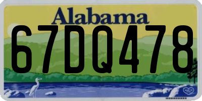 AL license plate 67DQ478