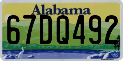 AL license plate 67DQ492