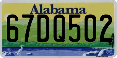 AL license plate 67DQ502