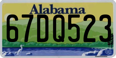 AL license plate 67DQ523