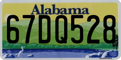 AL license plate 67DQ528