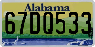 AL license plate 67DQ533
