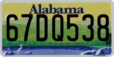 AL license plate 67DQ538