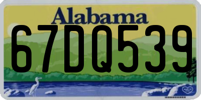 AL license plate 67DQ539