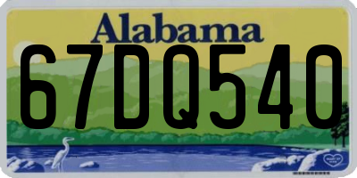 AL license plate 67DQ540