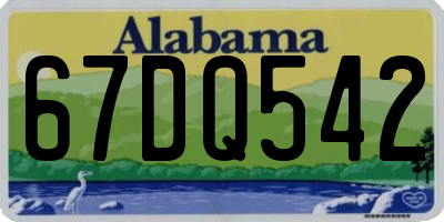 AL license plate 67DQ542