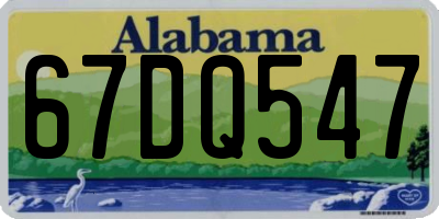 AL license plate 67DQ547