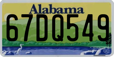 AL license plate 67DQ549