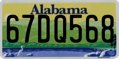 AL license plate 67DQ568