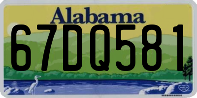 AL license plate 67DQ581