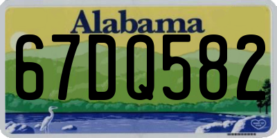 AL license plate 67DQ582