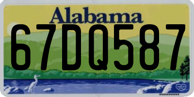 AL license plate 67DQ587