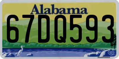 AL license plate 67DQ593