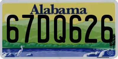 AL license plate 67DQ626