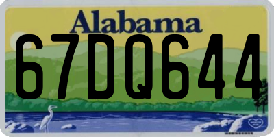 AL license plate 67DQ644