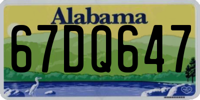 AL license plate 67DQ647