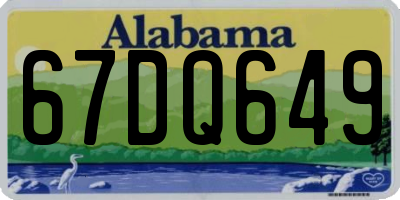 AL license plate 67DQ649