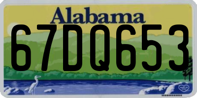 AL license plate 67DQ653