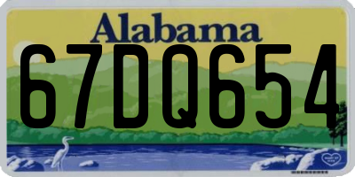 AL license plate 67DQ654