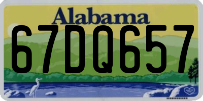 AL license plate 67DQ657