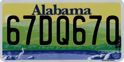 AL license plate 67DQ670