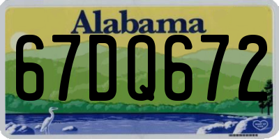 AL license plate 67DQ672