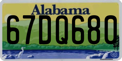 AL license plate 67DQ680