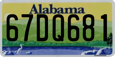 AL license plate 67DQ681