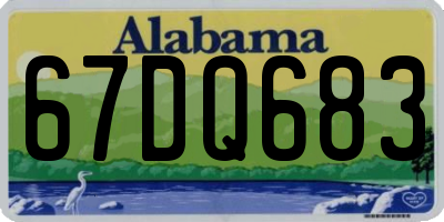 AL license plate 67DQ683