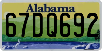 AL license plate 67DQ692