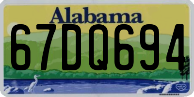AL license plate 67DQ694