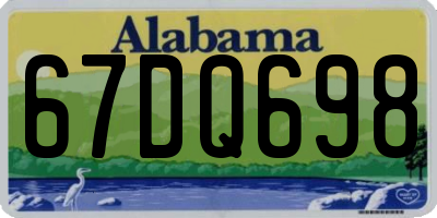 AL license plate 67DQ698