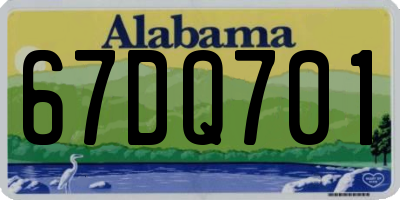 AL license plate 67DQ701