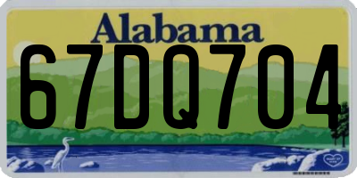 AL license plate 67DQ704