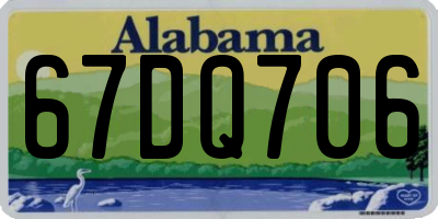 AL license plate 67DQ706