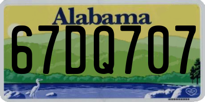 AL license plate 67DQ707