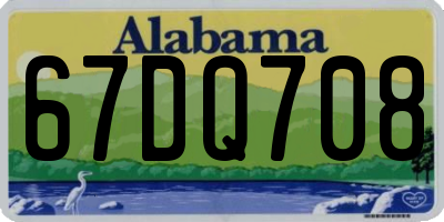 AL license plate 67DQ708