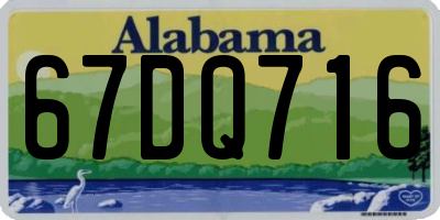 AL license plate 67DQ716