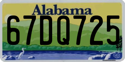 AL license plate 67DQ725