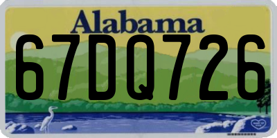 AL license plate 67DQ726