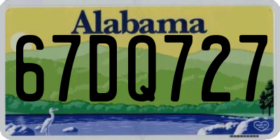 AL license plate 67DQ727