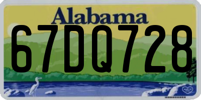 AL license plate 67DQ728