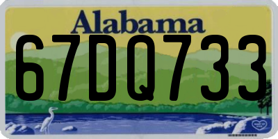 AL license plate 67DQ733