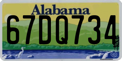 AL license plate 67DQ734