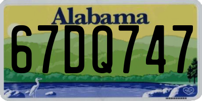 AL license plate 67DQ747